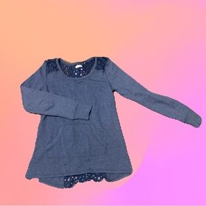 Maurices Dark blue lace up long sleeve shirt with pockets